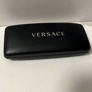 Versace Black Leather Hardshell Eyeglasses Sunglasses Case